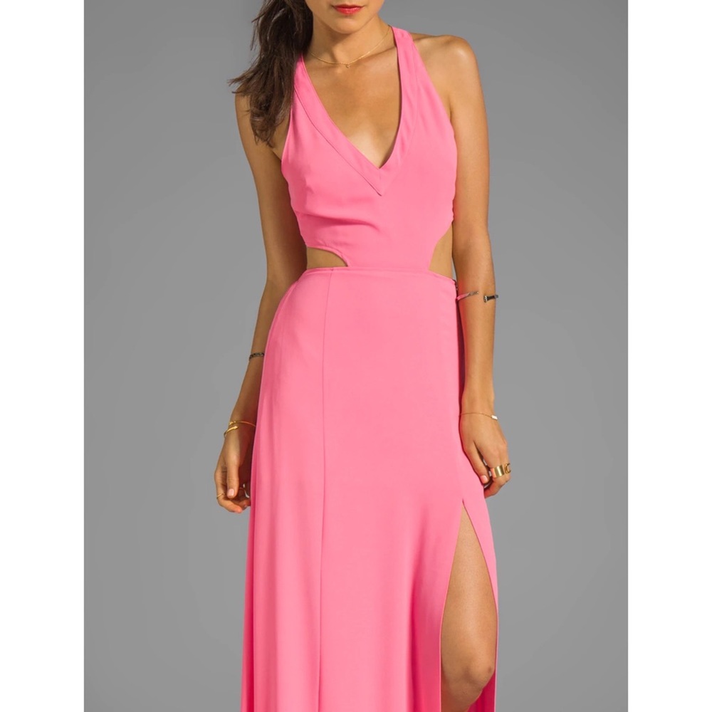 LOVERS + FRIENDS pink v-neck back cutout Look of Love maxi dress XS